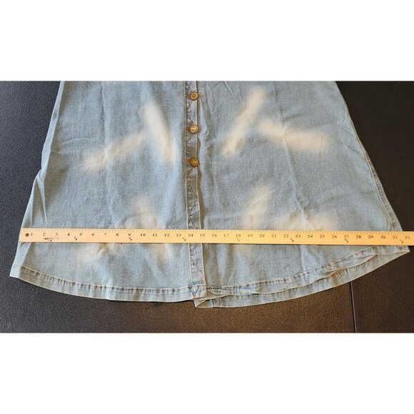 Agressor Denim Skirt Women Blue Maxi Modest Jean Vintage 90's 80s Button Up XL - Picture 7 of 15